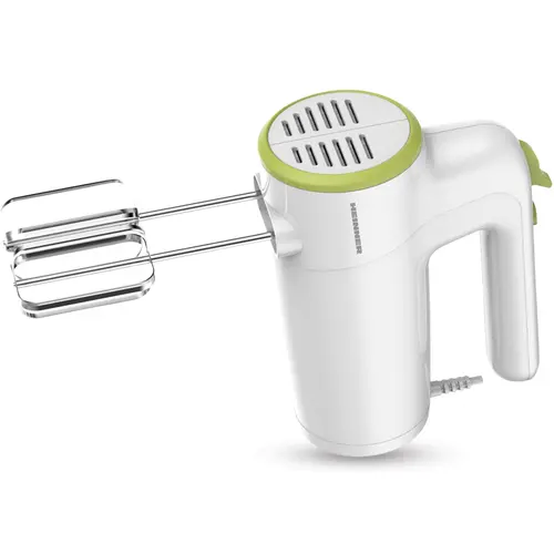Mixer de mana HEINNER HM-300GR, 300w, 6 viteze+turbo, 2 seturi accesorii inox (Alb/Verde)