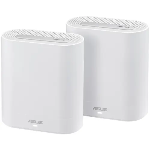 Sistem Wi-Fi Mesh Business ASUS ExpertWiFi EBM68 2PK, AX7800, Tri-Band, Quad-Core 1.7GHz CPU, 256MB/1GB Flash/RAM, 2.5G port, OFDMA, Beamforming, 8 SSIDs, guest portal customizat, Commercial-Grade Network Security & VPN, AiMesh, montare perete