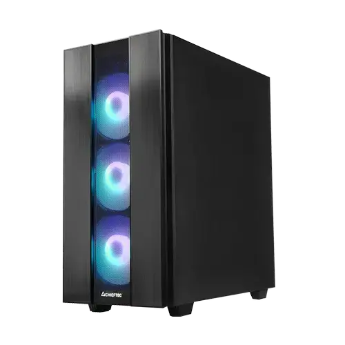 Carcasa Chieftec Middle Tower, ATX fara sursa, sticla securizata, 4xfan ARGB, USB 3.2 gen 1 x 1, USB Type-C x 1, Jack 3.5 mm, HUB, fan controller