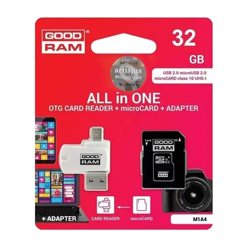 Set Card de memorie + Adaptor, GoodRam, 32 GB