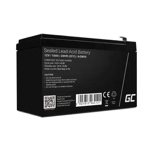 Acumulator stationar AGM 12V 10Ah VRLA plum acid baterie fara mentenanta UPS sisteme de alimentare Green Cell