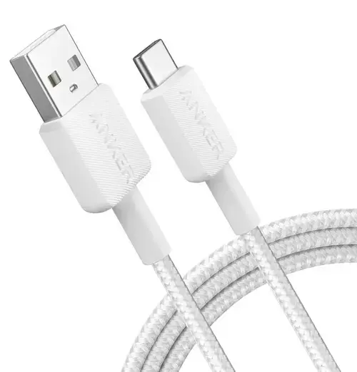 Cablu de date Anker 322 USB-C la USB-A 1.8 metri (Alb)