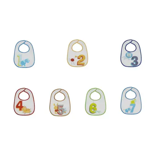 Set 7 bavete Lorelli, small, bumbac, inchidere cu arici, Boy