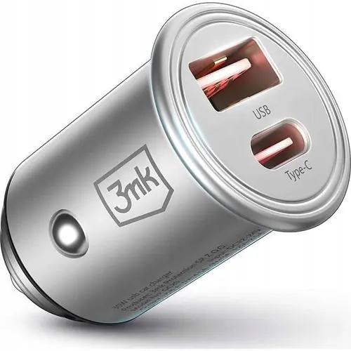 Incarcator auto 3mk Hyper 45W, Argintiu