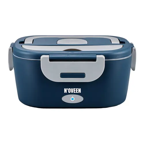 Cutie electrica pentru incalzirea pranzului NOVEEN LB745 City, inox, 3 surse de alimentare, Albastru