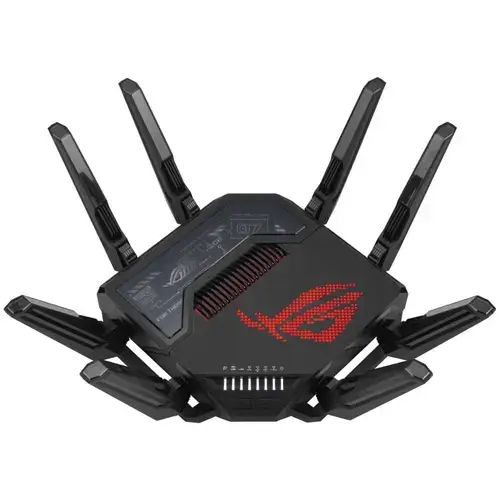 Router Gaming Wireless ASUS ROG Rapture GT-BE98, Quad-Band, WiFi 7, Gigabit, 25000 Mbps, 8 Antene (Negru)