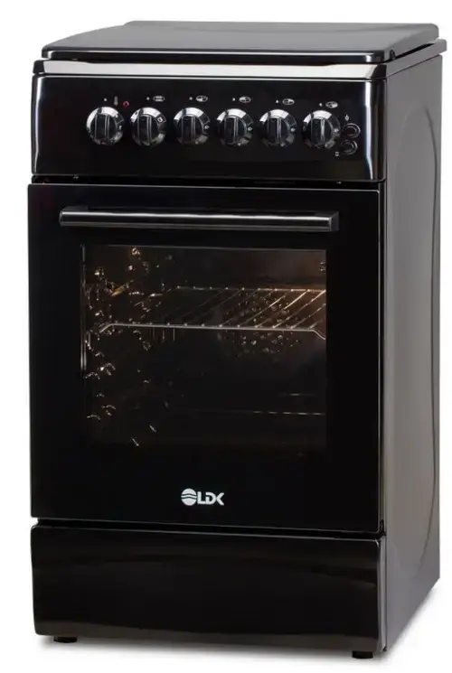 Aragaz mixt LDK 5060 ECAI Black RMV LPG, 4 Arzatoare, Aprindere electrica, Cuptor electric, 51 L, 60 cm (Negru)