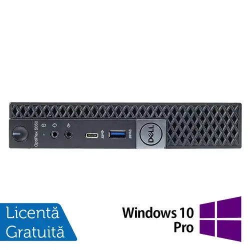 Calculator Sistem PC Refurbished DELL OptiPlex 5060 Mini PC, Intel Core i5-8500T 2.10-3.50GHz, 8GB DDR4, 256GB SSD + Windows 10 Pro