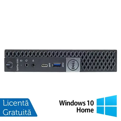 Calculator Sistem PC Refurbished DELL OptiPlex 5060 Mini PC, Intel Core i5-8500T 2.10-3.50GHz, 8GB DDR4, 256GB SSD + Windows 10 Home
