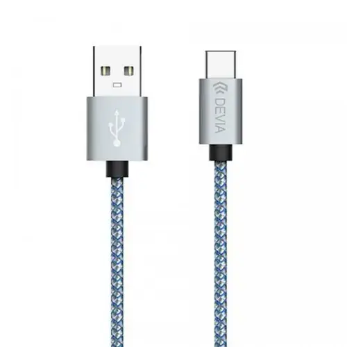 Cablu de date Devia Tube DVCTBLTYC, Type-C, 1 m (Gri)