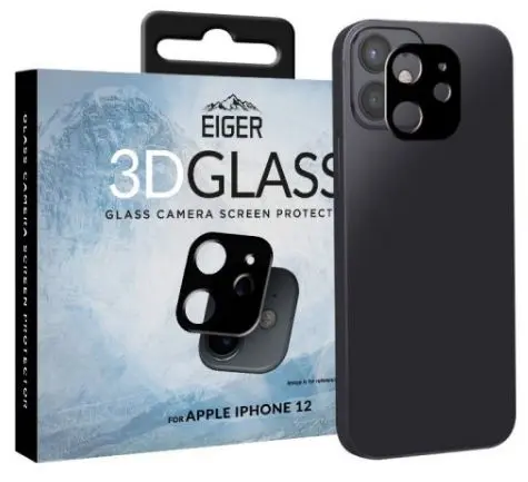 Folie Protectie Sticla Eiger 3D EGSP00715 pentru iPhone 12 (Negru)