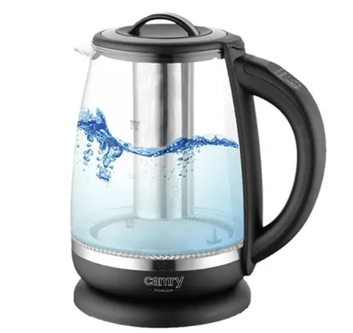 Fierbator apa Camry CR 1290, 2200 W, 2 L (Transparent/Negru)