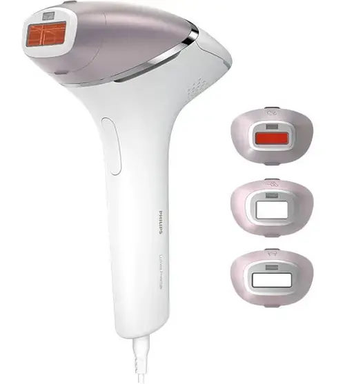 Epilator IPL Philips Lumea Seria 8000 BRI947/00, Senzor Smartskin, Tehnologie SenseIQ, 450.000 impulsuri (Alb/Roz)