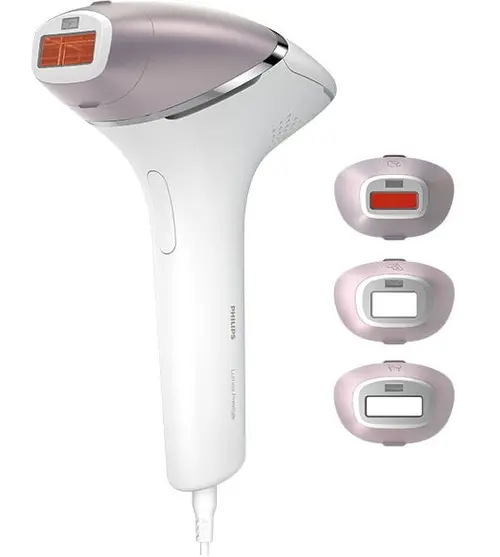 Epilator IPL Philips Lumea Seria 8000 BRI947/00, Senzor Smartskin, Tehnologie SenseIQ, 450.000 impulsuri (Alb/Roz)