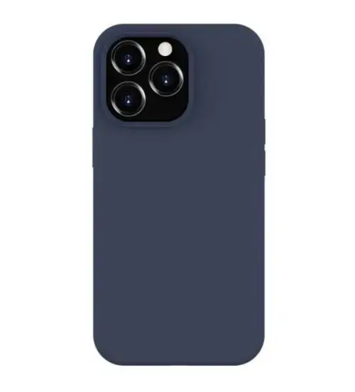 Protectie Spate Lemontti Liquid Silicon MagCharge pentru Apple iPhone 14 Pro Max (Albastru inchis)