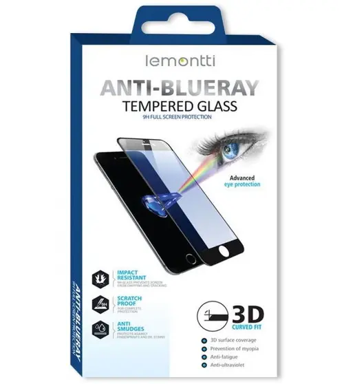 Folie sticla Lemontti Full Fit Anti-BlueRay pentru Apple iPhone 14 Pro Max (Negru)