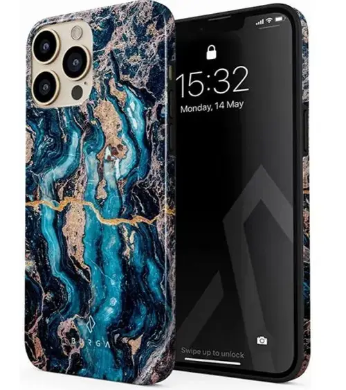 Protectie Spate Burga Dual Layer Mystic River pentru Apple iPhone 14 Pro Max (Multicolor)