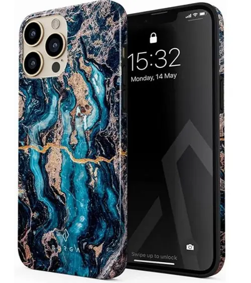 Protectie Spate Burga Dual Layer Mystic River pentru Apple iPhone 14 Pro Max (Multicolor)