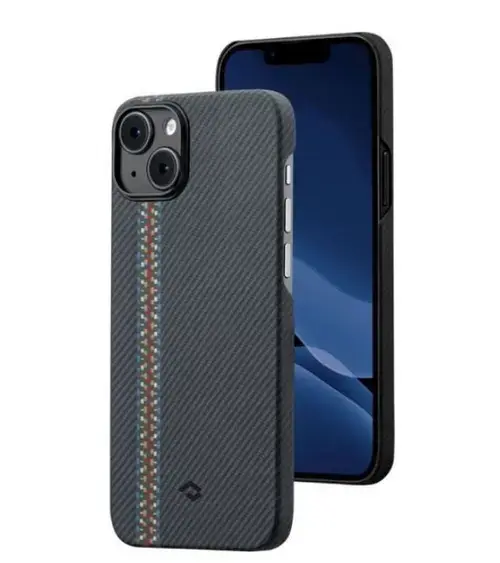 Protectie Spate Pitaka MagEZ 3 Aramida pentru Apple iPhone 14 Plus (Albastru)