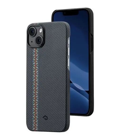 Protectie Spate Pitaka MagEZ 3 Aramida pentru Apple iPhone 14 Plus (Albastru)