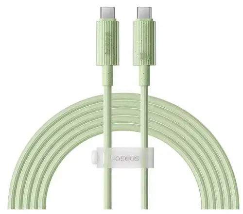 Cablu de date Baseus Habitat Series, Incarcare rapida, USB-C la USB-C, 100W, 2m (Verde)