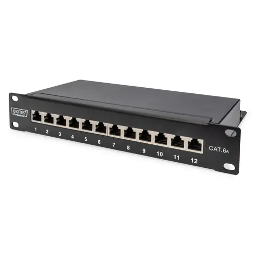 Panou de corectie Digitus cu 12 porturi 1U, DN-91612S-EA, Negru