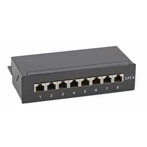 Panou de conexiuni ecranat Digitus, Cat6, clasa E, 8 porturi, 19”