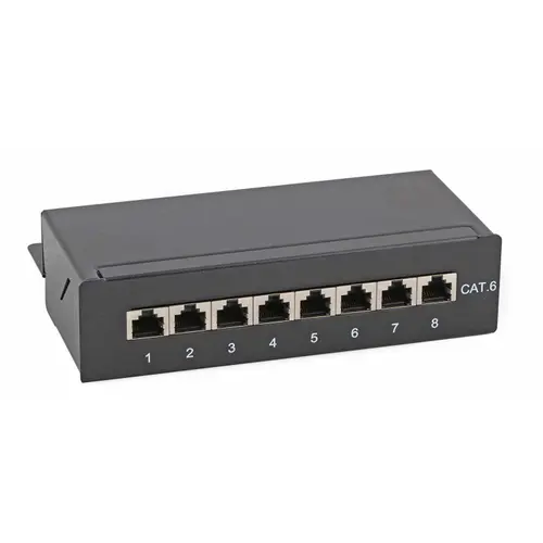 Panou de conexiuni ecranat Digitus, Cat6, clasa E, 8 porturi, 19”