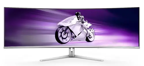 Monitor Gaming QD OLED Philips 48.9inch 49M2C8900/00, Dual QHD (5120 x 1440), HDMI, DisplayPort, Ecran curbat, 240 Hz, 0.03 ms (Argintiu)
