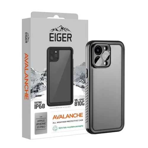 Husa Eiger Avalanche compatibila cu iPhone 15 Pro, Negru