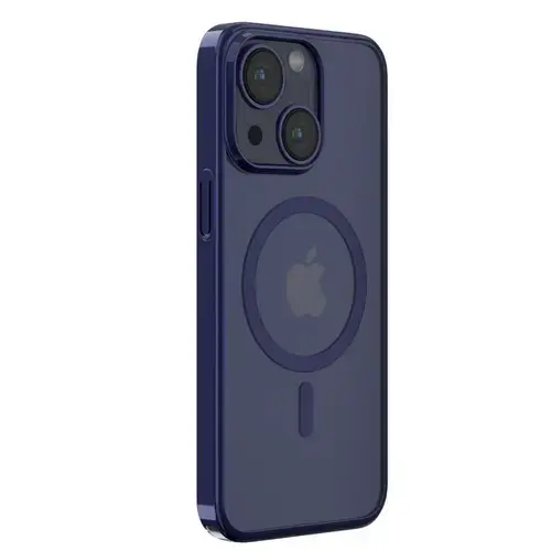 Husa Devia Glimmer Series Magnetic compatibila cu iPhone 15 Plus, Albastru