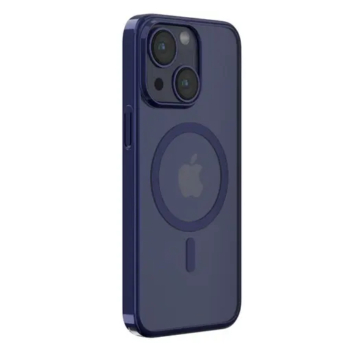 Husa Devia Glimmer Series Magnetic compatibila cu iPhone 15, Albastru