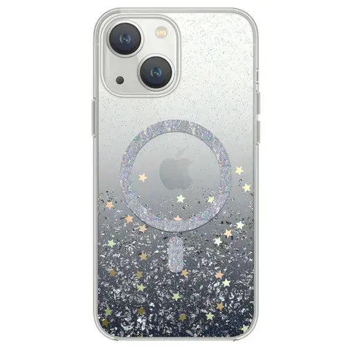Husa Devia Shiny Series Original Design Magnetic compatibila cu iPhone 15 Plus, Transparent / Negru