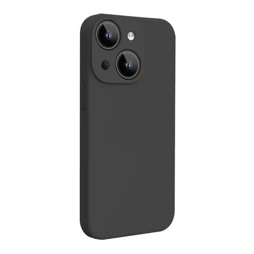 Husa Lemontti Liquid Silicon MagCharge compatibila cu iPhone 15 Plus, Negru, protectie 360 grade, material fin, captusit cu microfibra