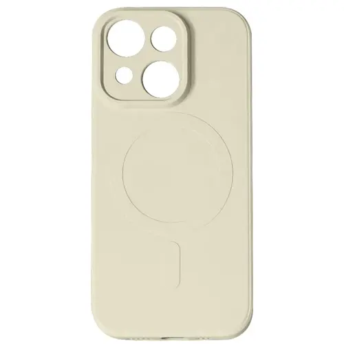 Husa Lemontti Silicon compatibila cu iPhone 15 Plus MagSafe, Crem