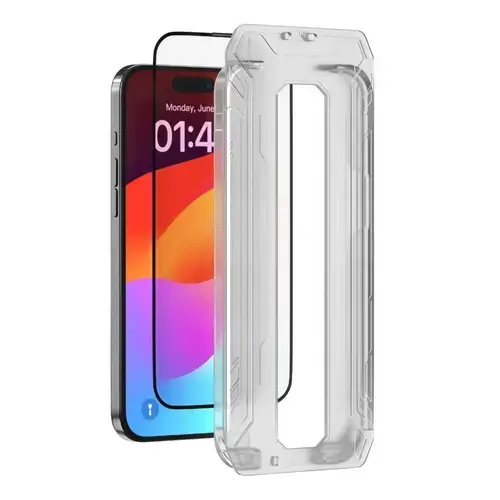 Folie Sticla Devia DVFSVSUTIXVPT Van Series Full Screen Ultra-Thin compatibila cu iPhone 15 Plus, cu kit montare (Transparent)