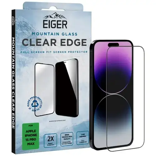 Folie de protectie Eiger Sticla 3D Mountain Glass Clear pentru iPhone 15 Pro Max