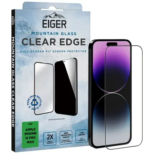 Folie de protectie Eiger Sticla 3D Mountain Glass Clear pentru iPhone 15 Pro Max