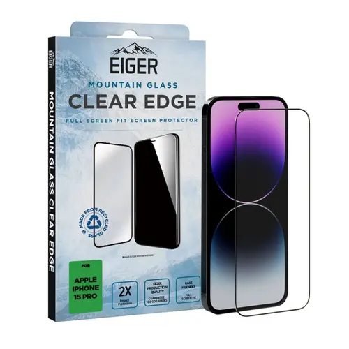 Folie de protectie Eiger Sticla 3D Mountain Glass Clear pentru iPhone 15 Pro