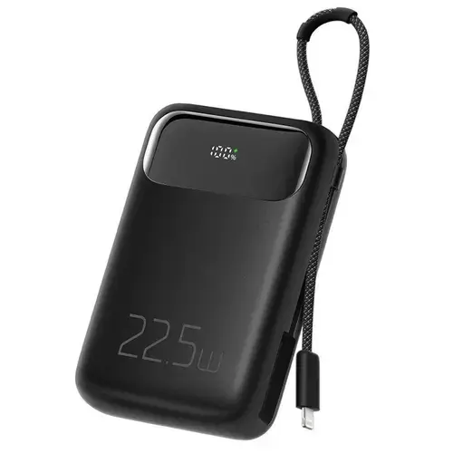 Acumulator Extern Mcdodo Digial Display 10000mAh, 22.5W, cablu Lightning inclus (Negru)