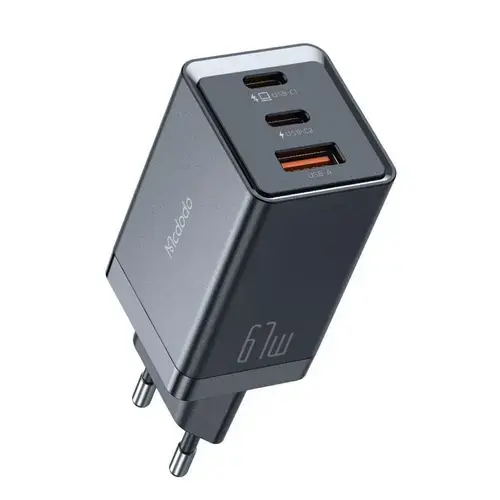 Incarcator Retea Mcdodo GaN5 Mini Pro Fast Charger 67W, Dual Port 2xType-C+ 1xUSB-A (Negru)