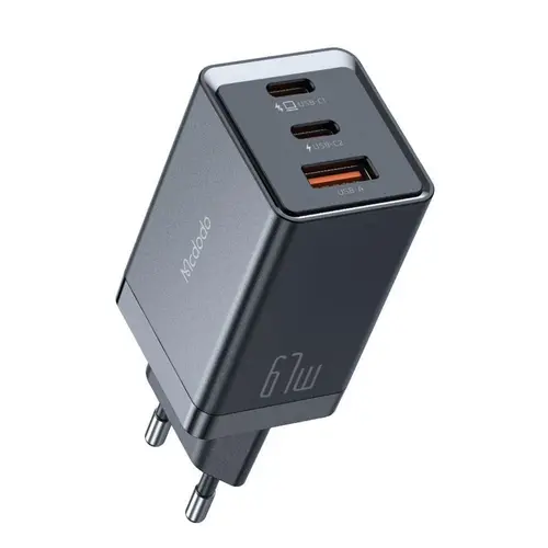 Incarcator Retea Mcdodo GaN5 Mini Pro Fast Charger 67W, Dual Port 2xType-C+ 1xUSB-A (Negru)