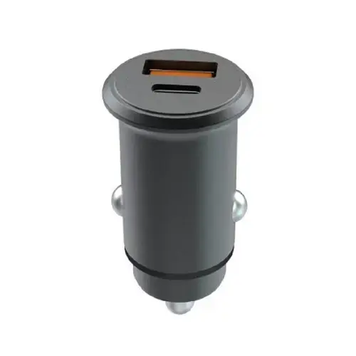 Incarcator auto Lemontti Fast Charge 65W, USB 3.0 si Type-C PD (Negru)