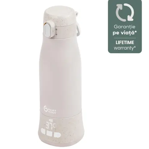 Incalzitor de biberoane Babymoov  Moov & Feed, portabil si reincarcabil, Mineral Beige