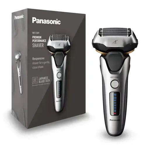 Aparat de ras Panasonic ES-LV69-S803, 5 lame, inchJapanese Blade Technologyinch, Trimmer, Senzor pentru barba, 50min autonomie Li-Ion, Wet & Dry, Cap Flexibil 16D, Negru
