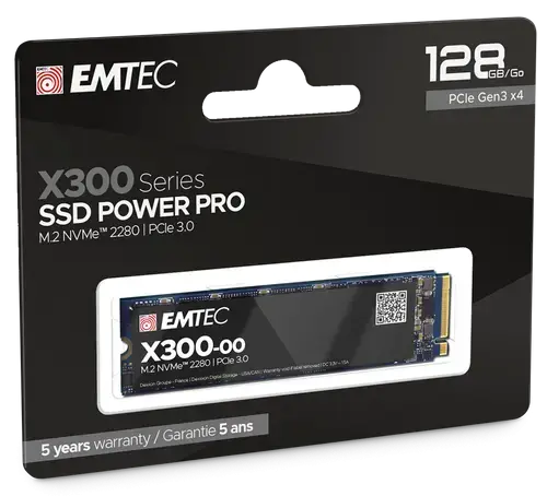 SSD EMTEC X300 POWER PRO, 128GB, M.2 2280, PCIe Gen3 x4