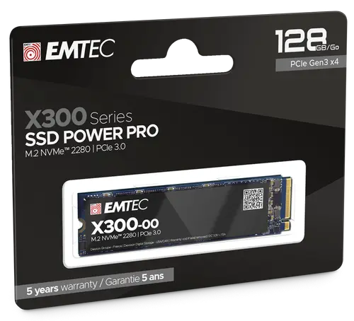SSD EMTEC X300 POWER PRO, 128GB, M.2 2280, PCIe Gen3 x4