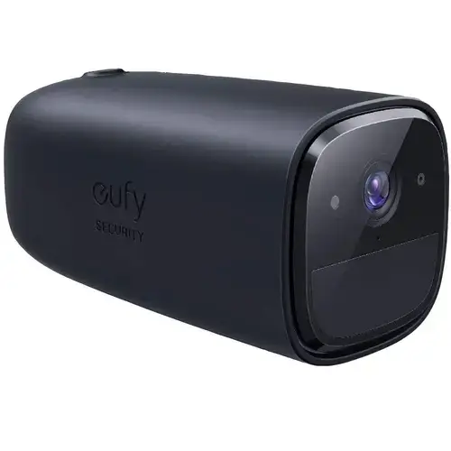 Set 2 huse silicon Eufy pentru eufycam 1, 2 si 2 Pro, protectie UV si ploaie, Negru