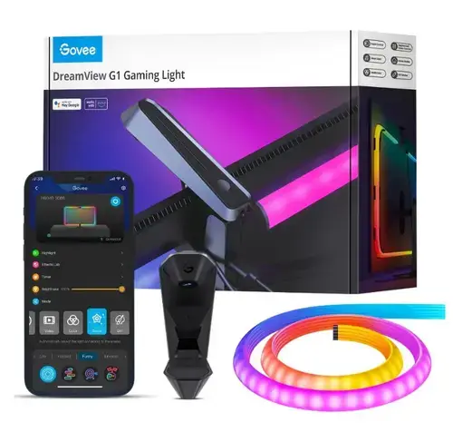 Kit Banda LED Govee DreamView G1 Gaming Light B604B311, RGBIC, 24inch-32inch, Voice Assistants, 4 moduri de iluminare