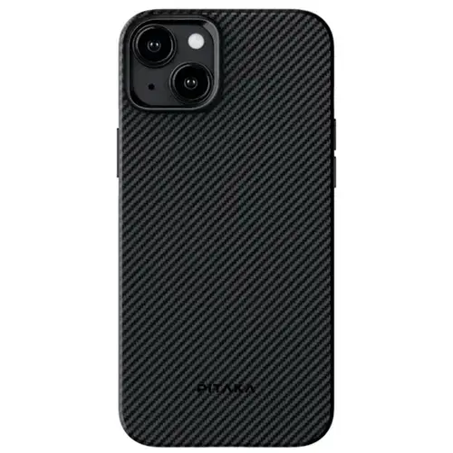 Husa Protectie Spate Pitaka MagEZ Pro 4 Aramida 600D compatibila cu Apple iPhone 15 Plus, MagSafe (Negru/Gri)